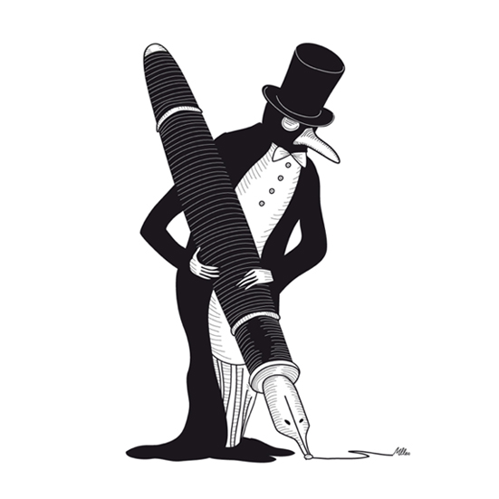 Clé Privée, hôtel, pingouin et concierge de luxe, dessin Aurélie Castex