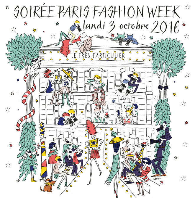 Faire parts et invitation pour les événements Cannes, Hôtel Particulier Montmartre, illustration Aurélie Castex