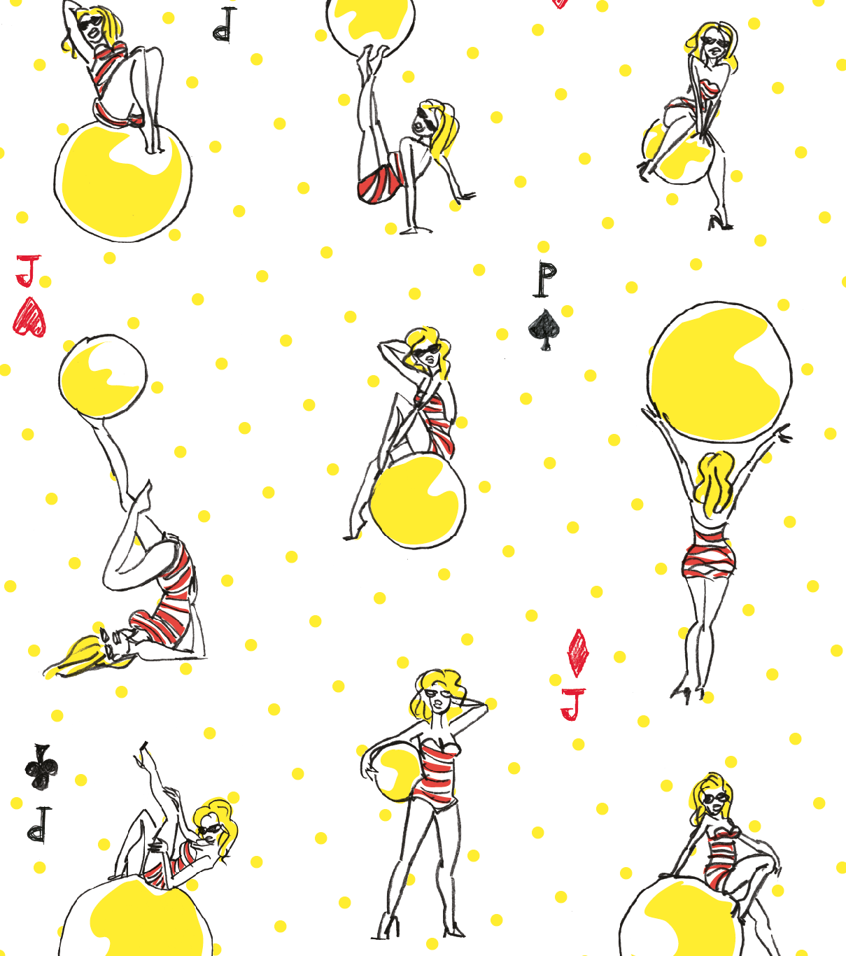 Motif et all over, collction Paul & Joe, dessins Mesdemoiselles